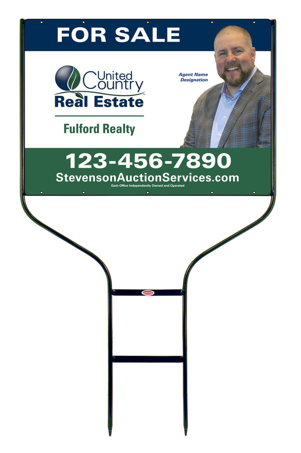 Round Rod Frame and Agent Sign Panel Unit, 20h x 28w, Steel