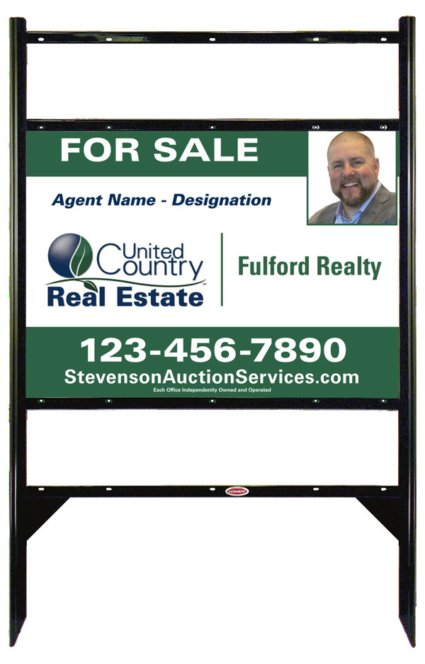 Angle Iron Frame w Two Rider Inserts and Photo Sign Panel Unit, 20h x 28w, Steel