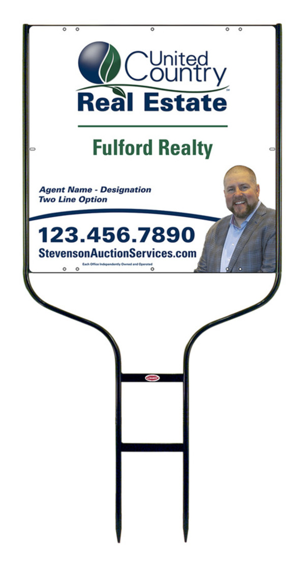 Round Rod Frame and Photo Sign Panel Unit, 24h x 24w, Steel