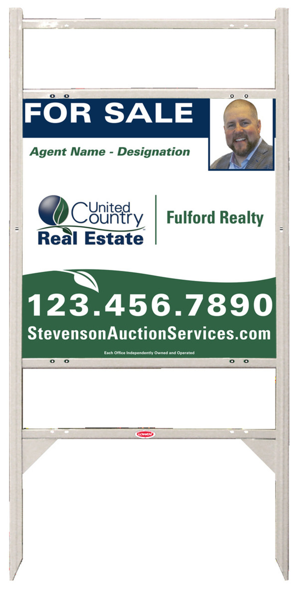 Angle Iron Frame w Two Rider Inserts and Photo Sign Panel Unit, 24h x 24w, Steel