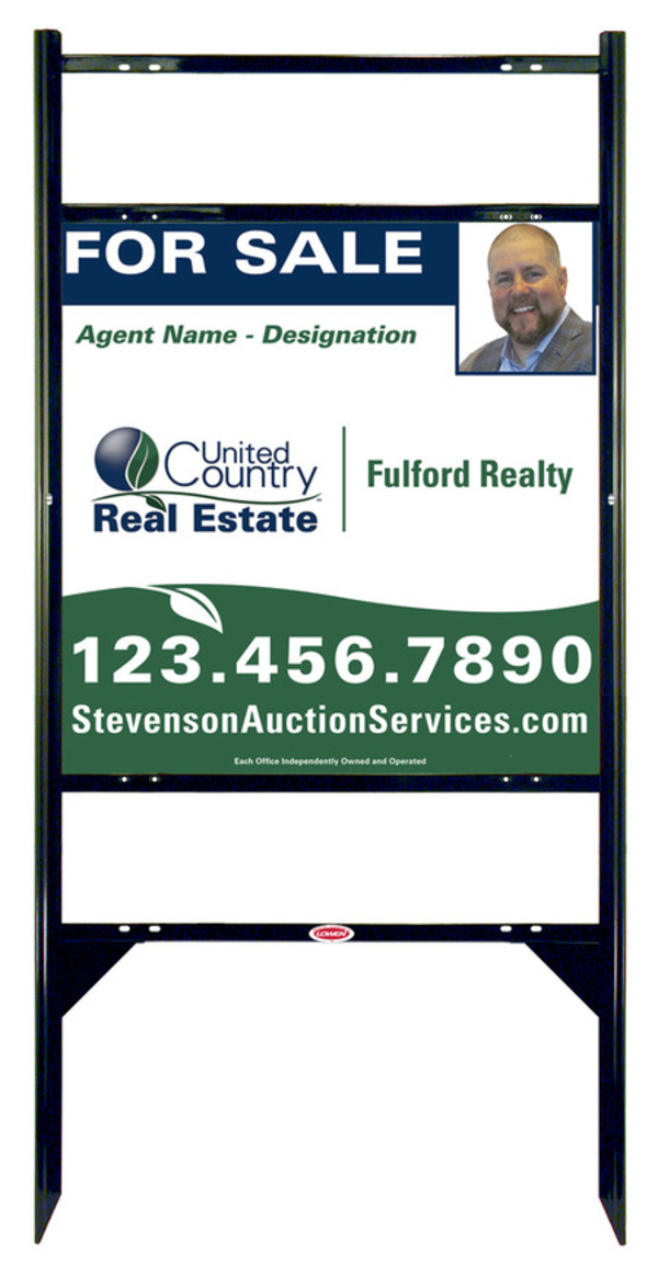 Angle Iron Frame w Two Rider Inserts and Photo Sign Panel Unit, 24h x 24w, Steel