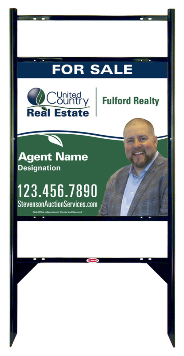 Angle Iron Frame w Two Rider Inserts and Photo Sign Panel Unit, 24h x 24w, Steel