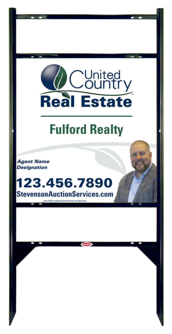 Angle Iron Frame w Two Rider Inserts and Photo Sign Panel Unit, 24h x 24w, Steel