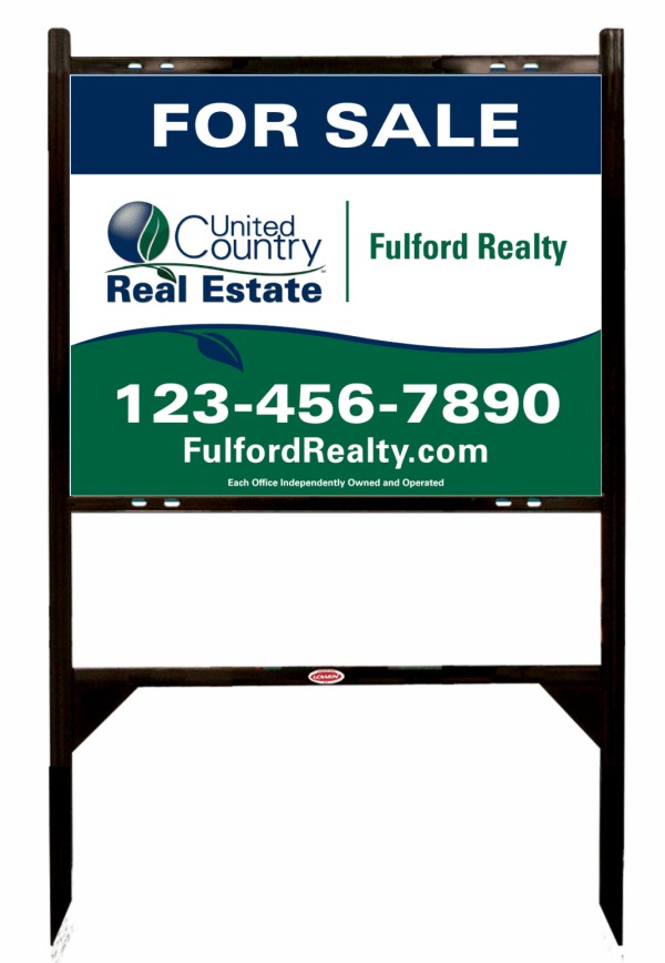 real estate black Angle Iron Frame and sign panel unit, 24 GA steel 24h x 30w