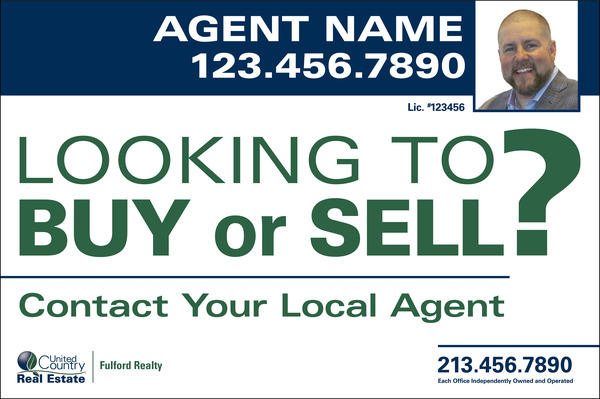 Agent Commercial Sign SF Panel, 48h x 72w, 10mm Corrugated Plastic