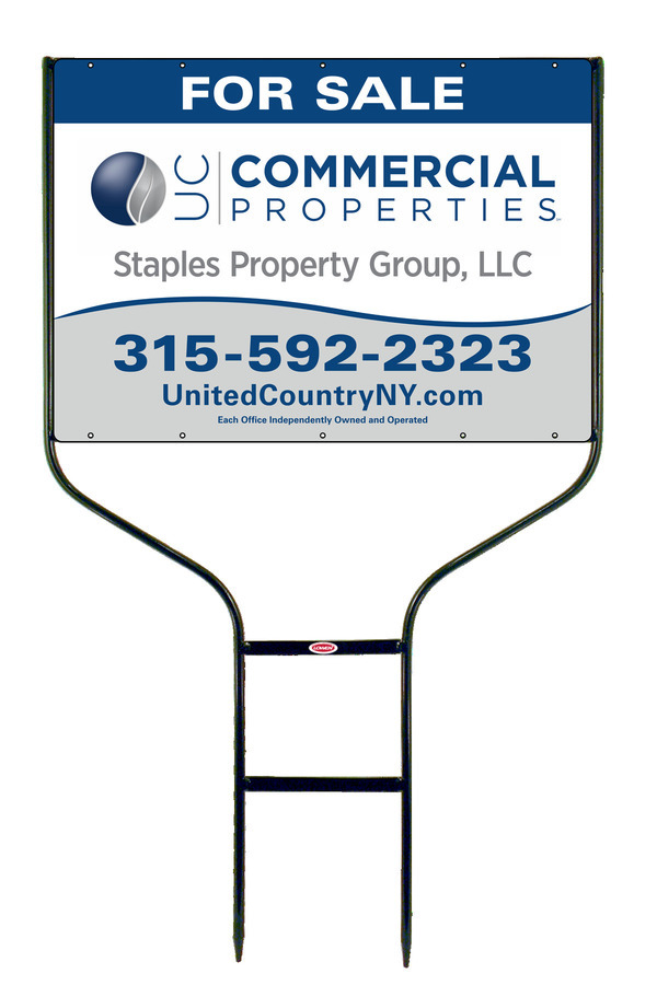 Round Rod Frame and Commercial Sign Panel Unit, 20h x 28w, Steel