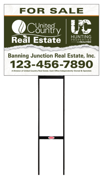 Round Rod H-Stake and Office Sign Panel Unit,18hx 24w, Corrugarted Plastic