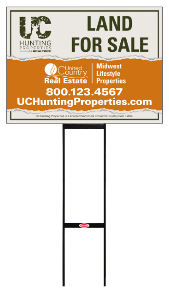 Round Rod H-Stake and Office Sign Panel Unit,18hx 24w, Corrugarted Plastic