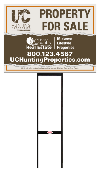 Round Rod H-Stake and Office Sign Panel Unit,18hx 24w, Corrugarted Plastic