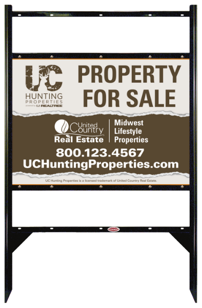 Angle Iron Frame with Two Rider Inserts and Sign Panel Unit, 20h x 28w, Steel