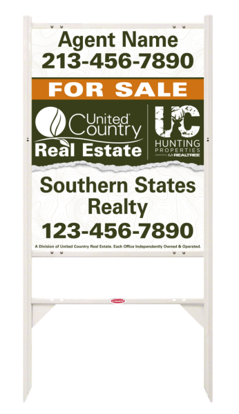 Angle Iron Frame and Agent Sign Panel Unit, 30h x 24w, Steel