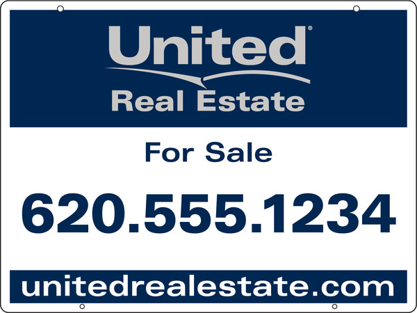 real estate reflective hanging sign panel, 24ga steel 18h x 24w
