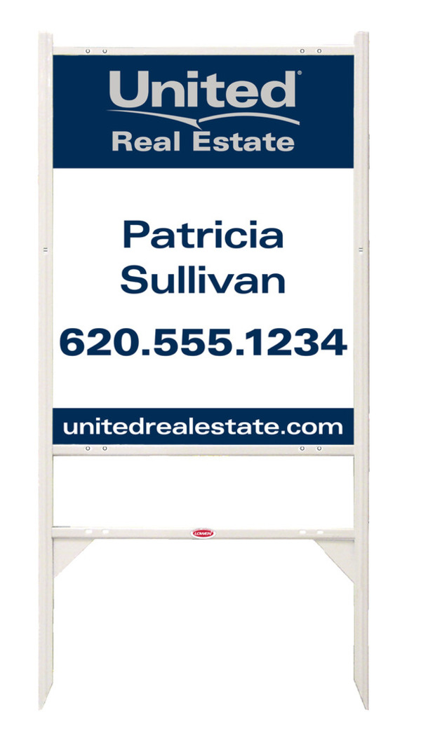 Angle Iron Frame and Agent Sign Panel Unit, 30h x 24w, Steel