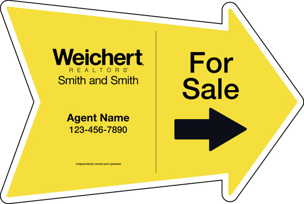 Agent For Sale Arrow Shape Sign Panel, 18h x 24w, 4mm