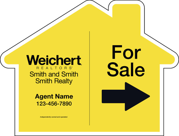 Agent For Sale House Shape Sign Panel, 18h x 24w, 4mm