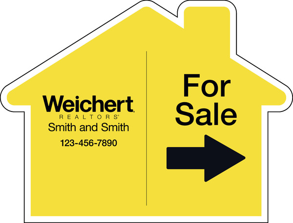 For Sale House Shape Sign Panel, 18h x 24w, 4mm