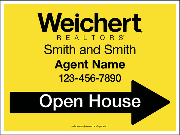 Agent Open House Sign Panel, 4mm Corrugated, 18h x 24w