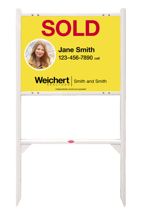Angle Iron Frame and Agent Photo Sign Panel Unit, 18h x 24w, Steel