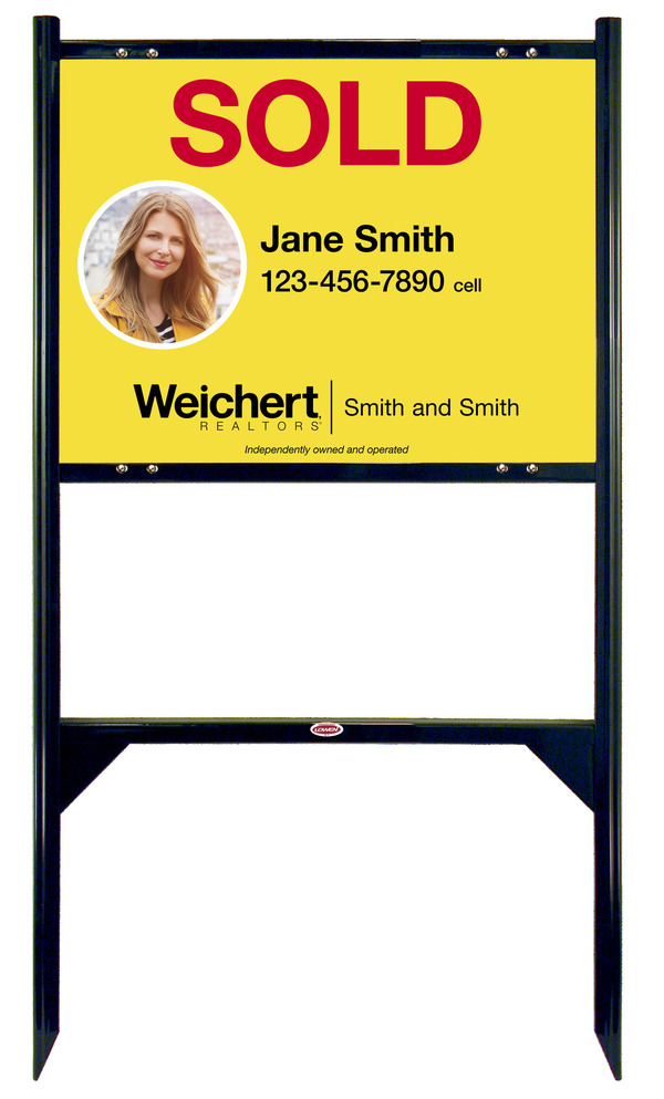 Angle Iron Frame and Agent Photo Sign Panel Unit, 18h x 24w, Steel