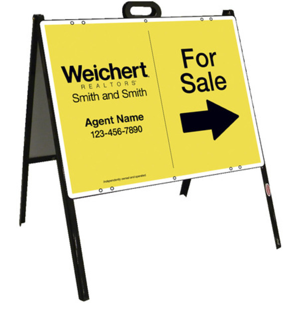 Agent For Sale A-Frame and Sign Panel Unit, 18h x 24w Steel