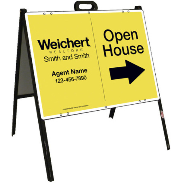 Agent Open House A-Frame and Sign Panel Unit, 18h x 24w Steel