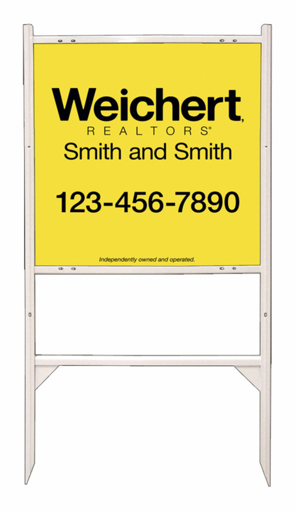 White Angle Iron Frame and Sign Panel Unit, 24h x 24w