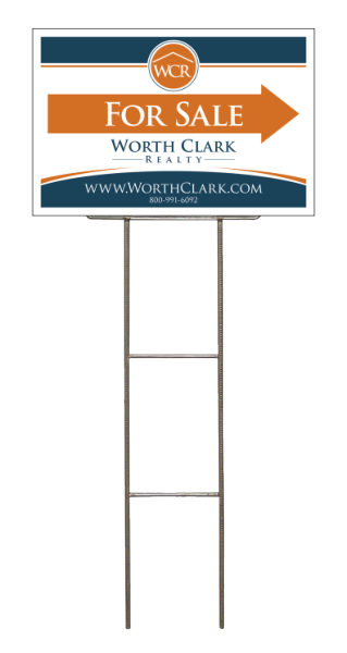 Directional H-Frame Wire Stake and For Sale Sign Panel Unit, 12h x 18, 4mm Corrugated Plastic