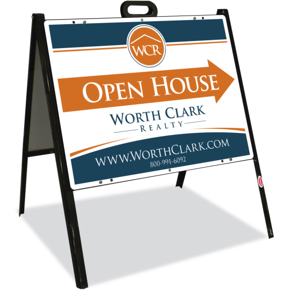 A-Frame and Open House Sign Panel Unit, 18h x 24w, Steel