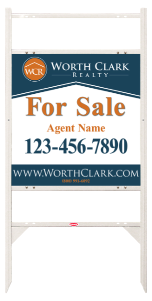 Angle Iron Frame w 2 Rider Inserts and Agent Sign Panel Unit, 24h x 24w, Steel