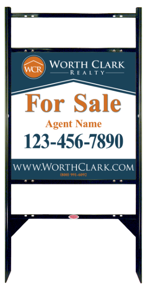 Angle Iron Frame w 2 Rider Inserts and Agent Sign Panel Unit, 24h x 24w, Steel