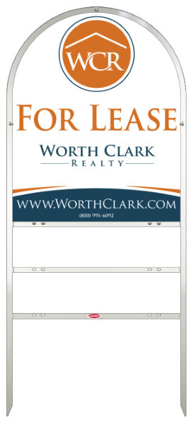 Arc Top Angle Iron Frame  W 2 Rider inserts and Office Sign Panel Unit, 30h x 24w, Steel