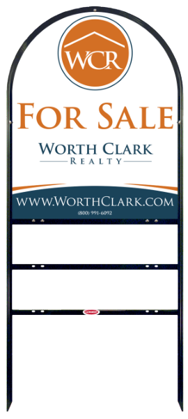 Arc Top Angle Iron Frame  W 2 Rider inserts and Office Sign Panel Unit, 30h x 24w, Steel