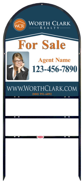 Arc Top Angle Iron Frame  W 2 Rider inserts and Photo Sign Panel Unit, 30h x 24w, Steel