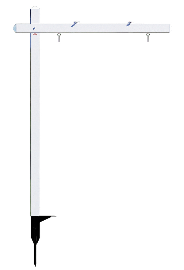 Aluminum Sign Post w Snap Ground Anchor, 24h x 36w Panel - White